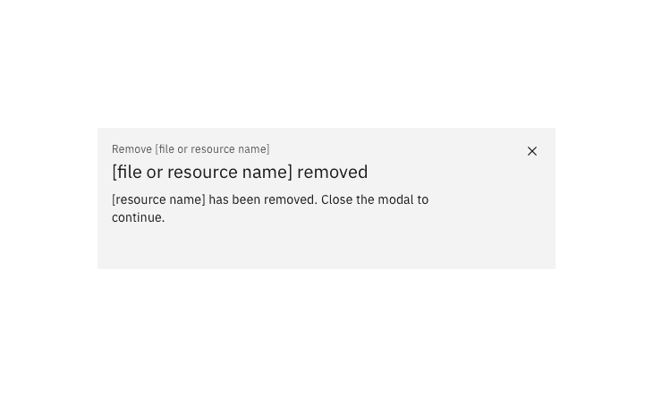 Example of a remove successful modal Example of a remove successful modal